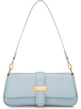 〽️ Women's Blue Vegan Leather Small Hobo Mini Clutch Purses Crossbody Bag